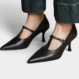 Isabella Elegant T-Bar Heels with Smooth Finish