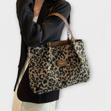 Olivia - Leopard Canvas Tote