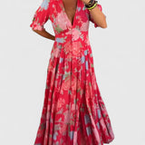 Minelda | Elegant Floral V-neck Dress