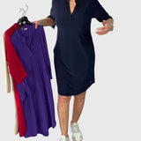 Katherine | Solid V-Neck Dress