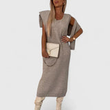 Chrystahl | Elegant Dress and Turtle Neck Sweater Set