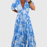 Minelda | Elegant Floral V-neck Dress