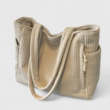 Liorane | Luxurious Ribbed Tote Bag with Cord Detail