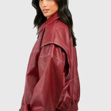 Faye™ - Oversized Leather Jacket