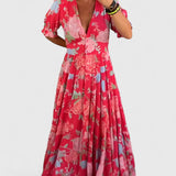 Minelda | Elegant Floral V-neck Dress