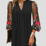 Mila - Elegant mini dress with sheer sleeves