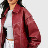 Faye™ - Oversized Leather Jacket