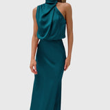 Ava™ | Glamorous Satin Halter Dress