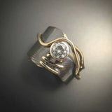 Retro Dark Silver Zirconia Ring