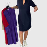 Katherine | Solid V-Neck Dress