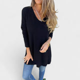Skylar - Relaxed knit tunic with V-neck