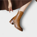 Leah - Premium leather orthopedic ankle boots