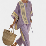 Anzaleira | Elegant Striped Set