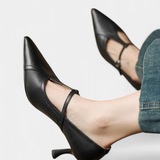 Isabella Elegant T-Bar Heels with Smooth Finish