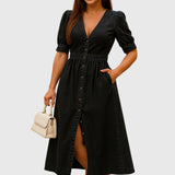 Jacqueline™ | Elegant Denim Dress