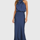 Ava™ | Glamorous Satin Halter Dress