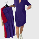 Katherine | Solid V-Neck Dress