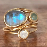 Vintage Inset Blue Moonstone Ring