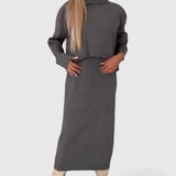 Chrystahl | Elegant Dress and Turtle Neck Sweater Set