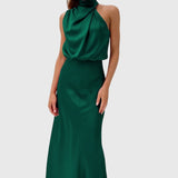 Ava™ | Glamorous Satin Halter Dress